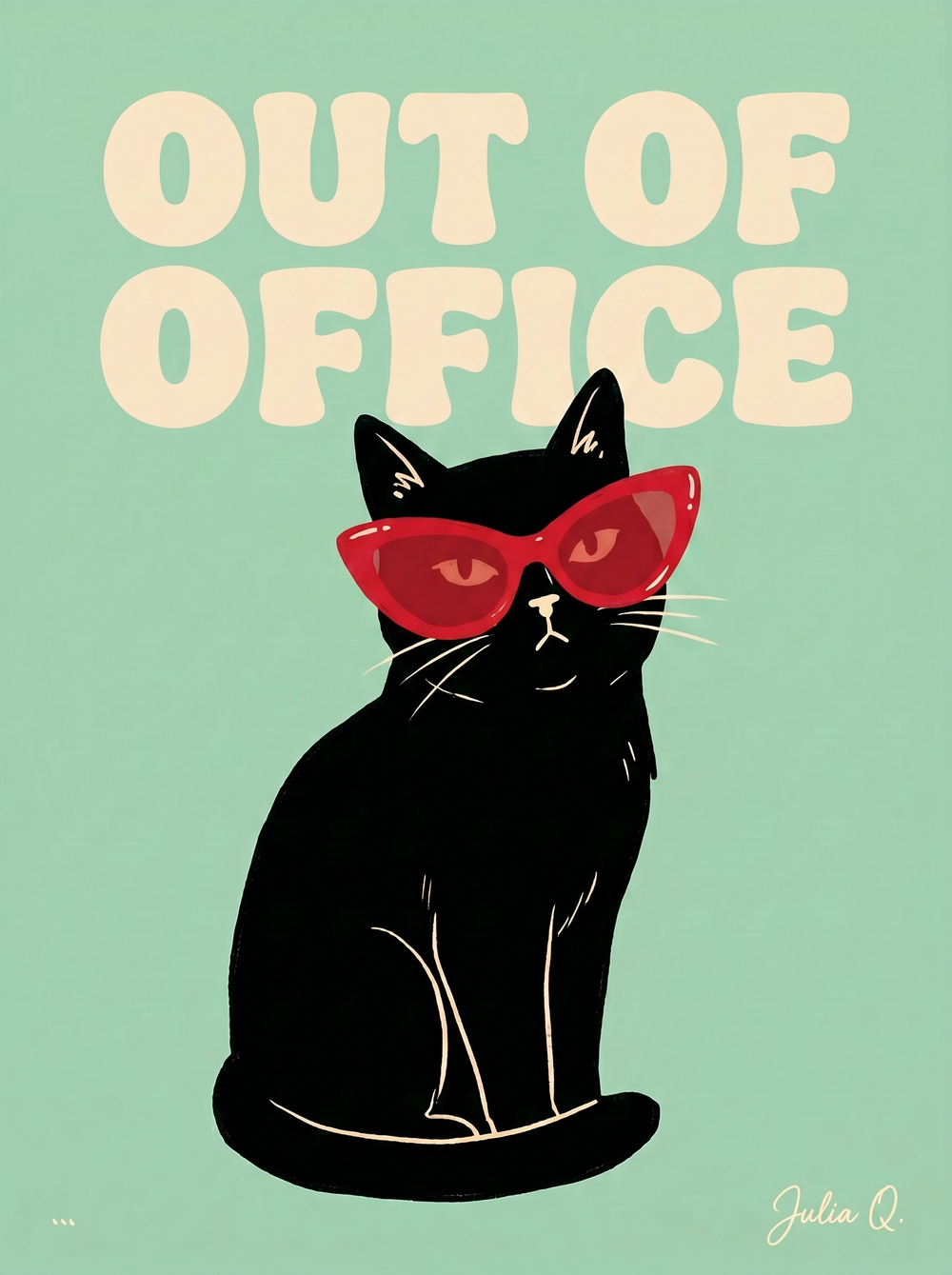 Funky custom digital poster artwork titled Out of Office